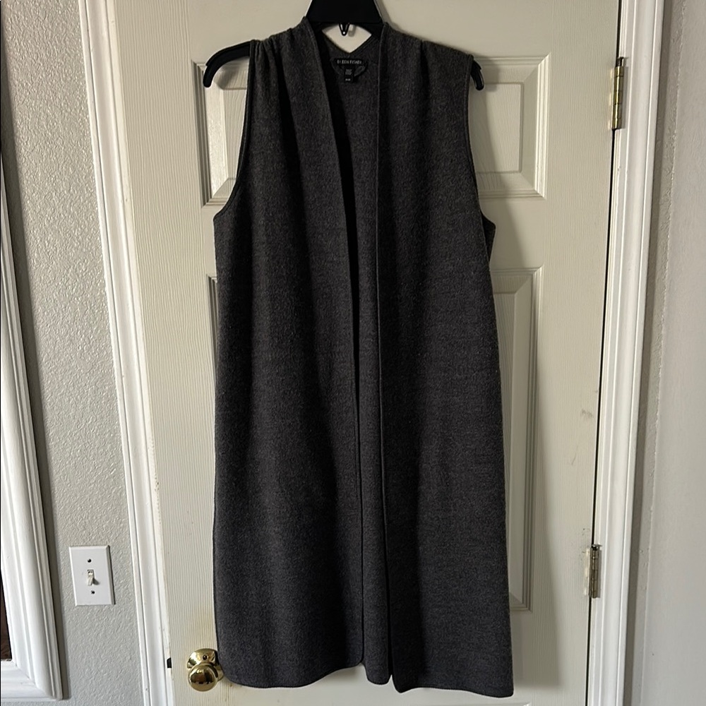 Eileen Fisher Charcoal Sleeveless Duster size medium